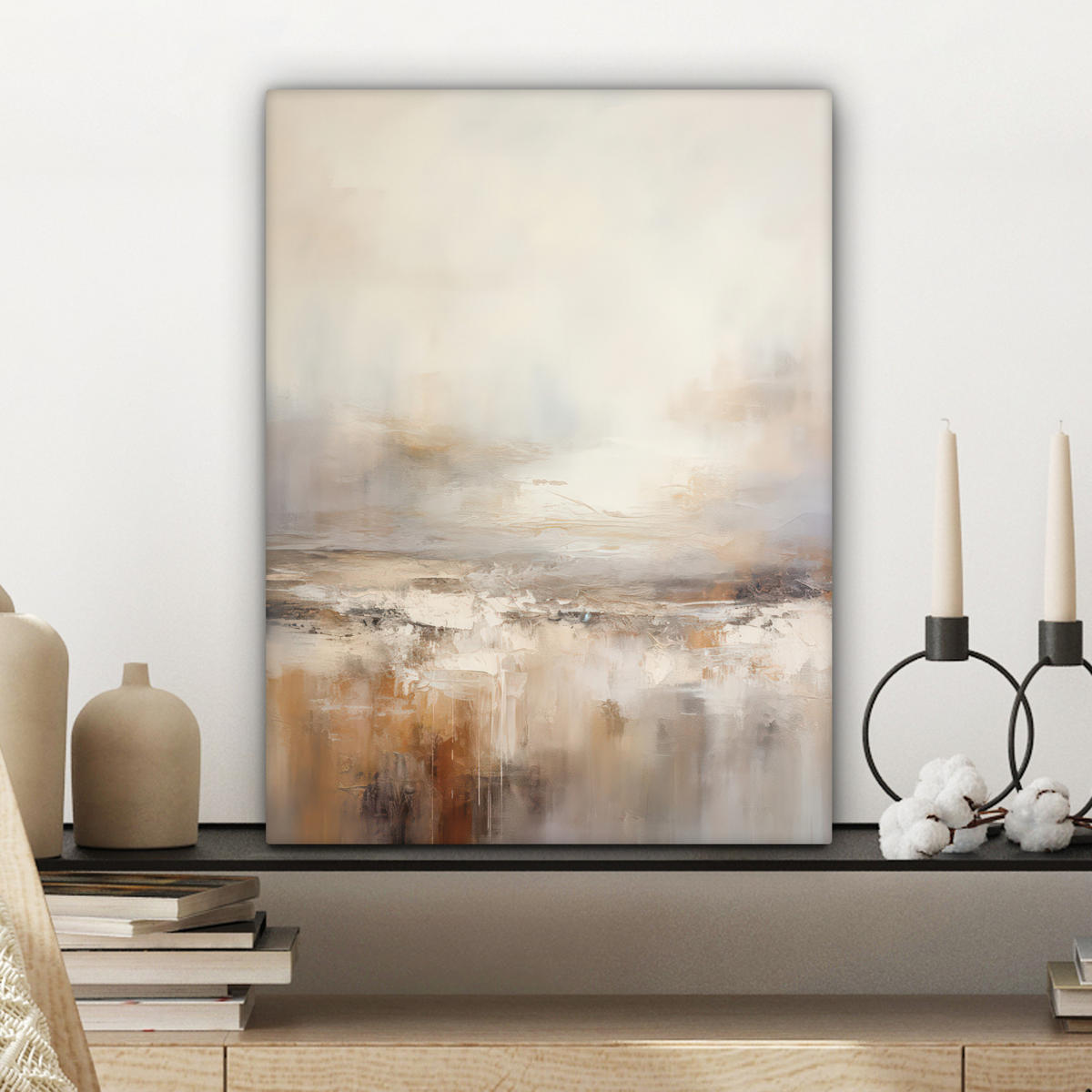 LEINWANDBILD - Kunst - Industriell - Grau - Braun - Abstrakt - 30x40 - Bilder - Sandfarben, Textil (30/40cm) - MuchoWow
