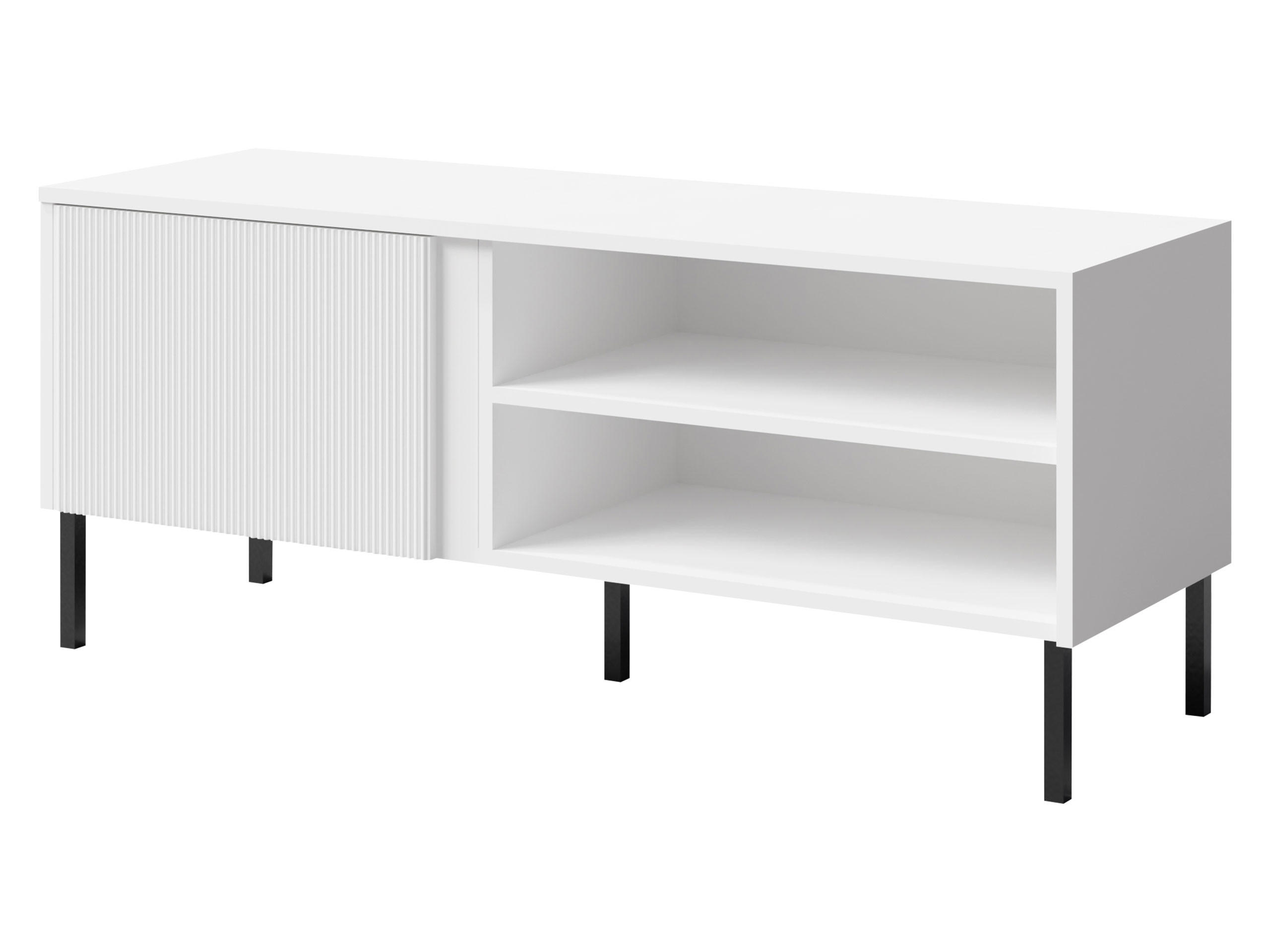 TV-LOWBOARD Mia 07 - Schwarz/Weiß, Holzwerkstoff/Metall (120/50/41cm) - MIRJAN24