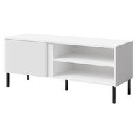 TV-LOWBOARD Mia 07 - Schwarz/Weiß, Holzwerkstoff/Metall (120/50/41cm) - MIRJAN24