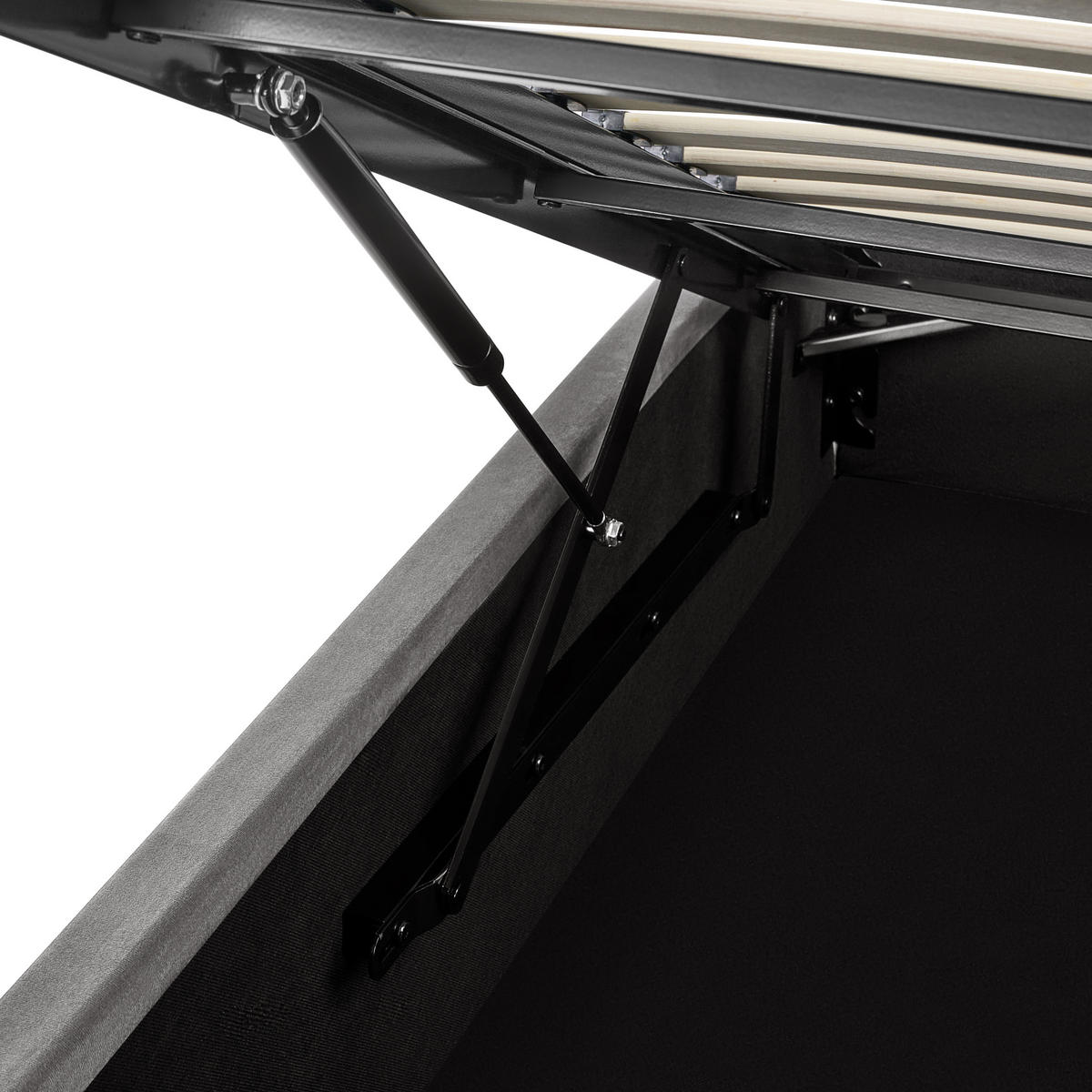 BETT mit Stauraum 120/200 cm Samtstoff Grau Vion - Grau, Textil (120/200cm) - Beliani