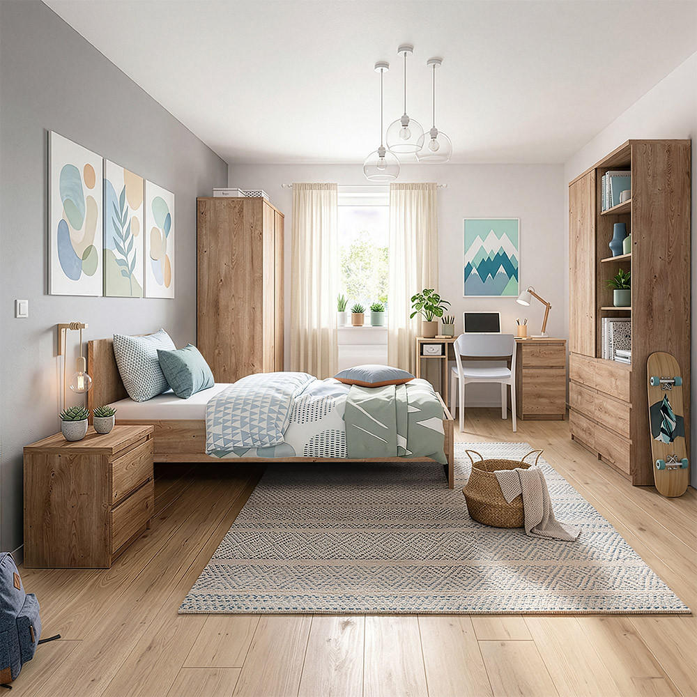 JUGENDZIMMER-SET 6-TLG. Fortaleza-13 - Braun, Holzwerkstoff (655/200/206cm) - Lomado