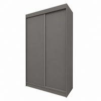 KLEIDERSCHRANK Steria 120 cm Graphit Griffe silber - Graphitfarben, Holzwerkstoff (120/216/61cm) - KS Home Concept