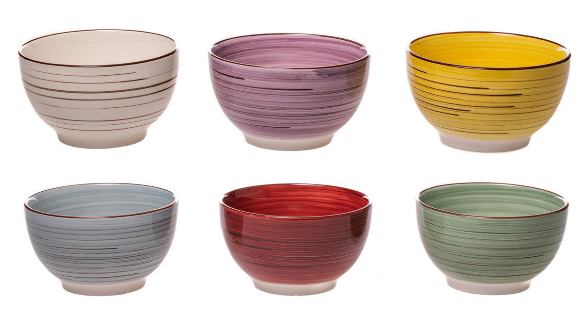 SCHÜSSEL Suppenschalen / Schalen Rimini ø 14 cm - 6 Stück - Multicolor, Keramik (2/9/14cm) - Studio Tavola