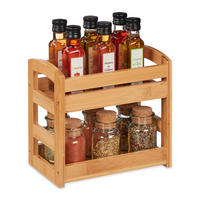 GEWÜRZREGAL - Hellbraun, Holz (25.5/23/15.5cm) - Relaxdays