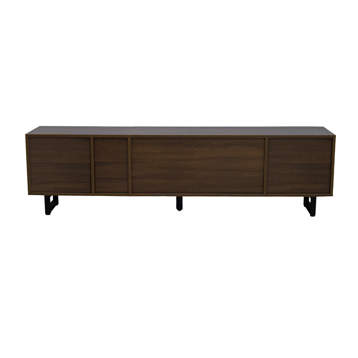 TV-SCHRANK in Schwarz Hochglanz und Natur mit 4 Türen 180/38/50 cm - Schwarz, Holzwerkstoff (180/50/38cm) - Redom