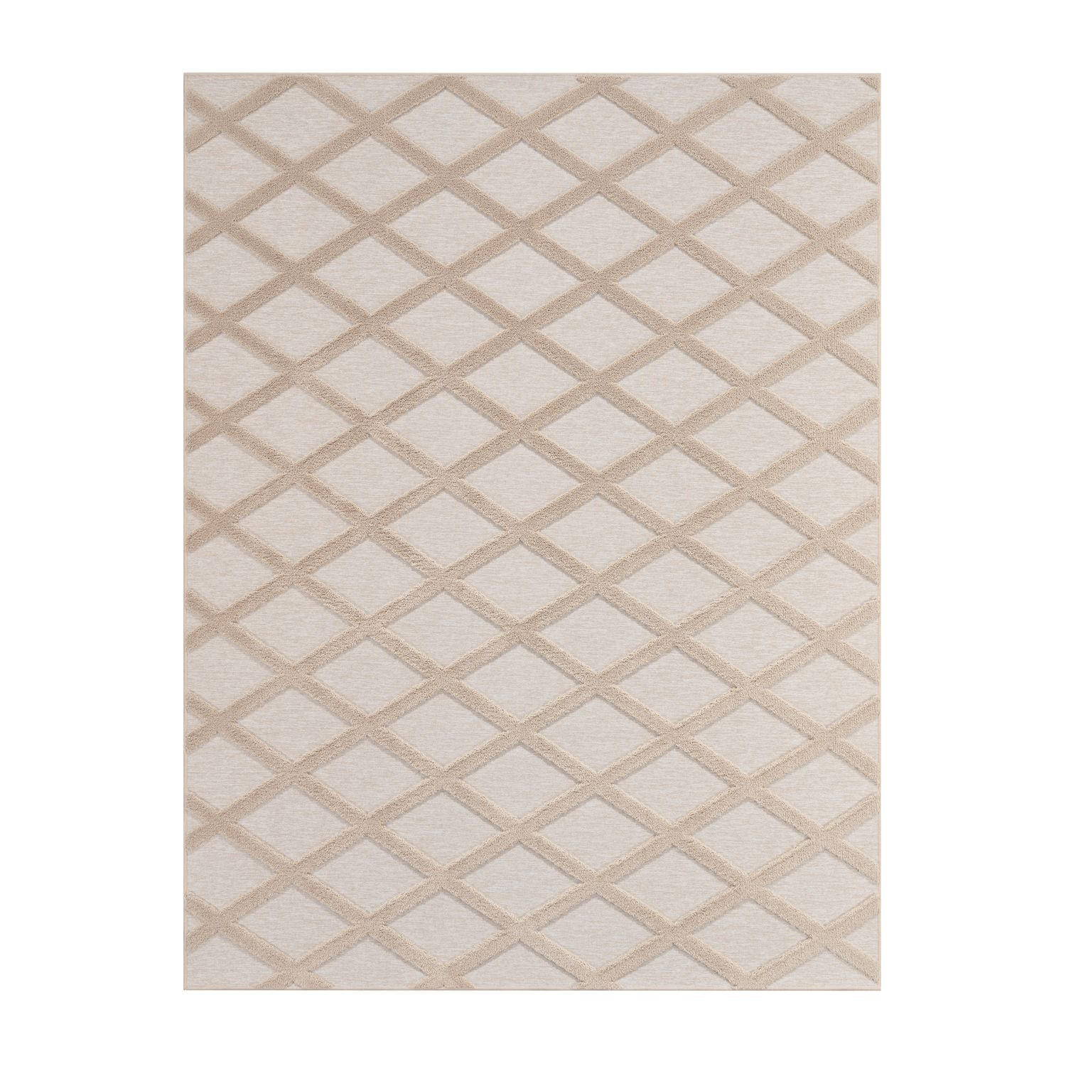 FLACHWEBETEPPICH Skandinavisch Dunkelcreme Beige 80 x 150 cm - Creme, Kunststoff (80/150cm) - TT Home