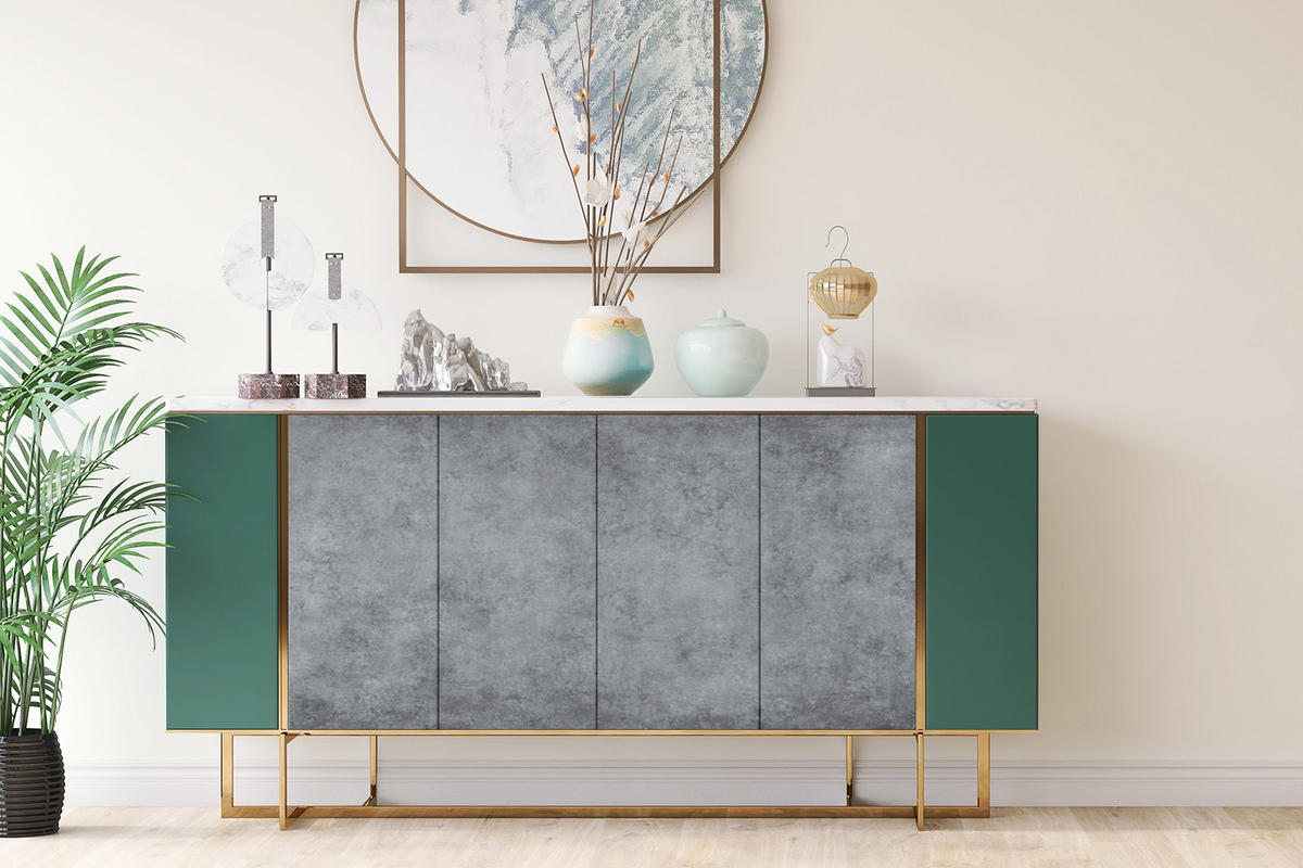 MÖBELAUFKLEBER 100x50 cm grauer dunkler Beton - Grau, Kunststoff (100/50/50cm) - TULUP