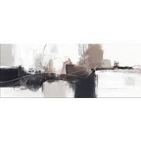 GLASBILD 30x80 cm Abstrakte Kunst beige schwarz - Beige, Glas (80/30cm) - artissimo