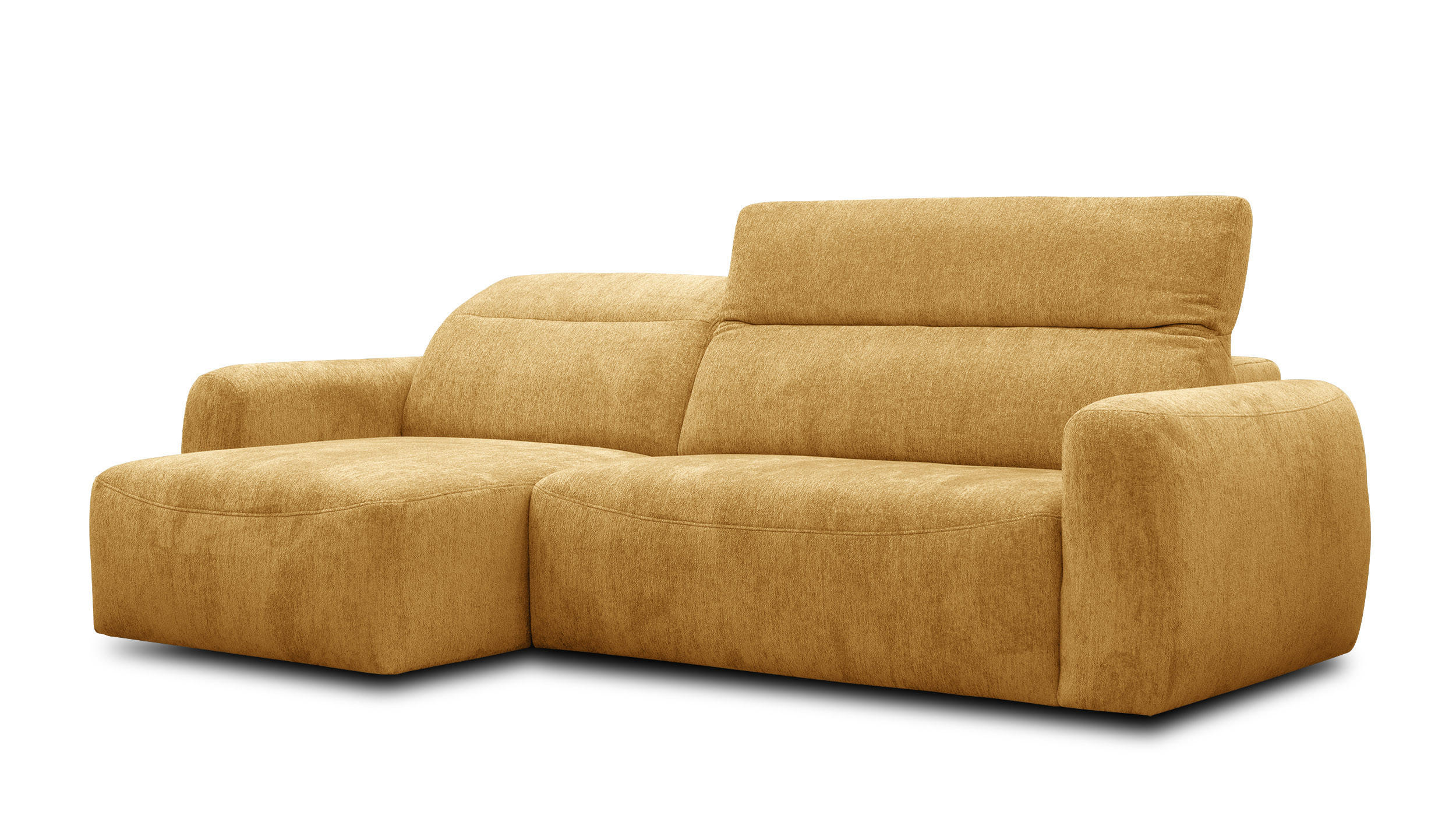 ECKSOFA NERO 4-Sitzer, gelb - Gelb/Schwarz, Holz/Textil (272/81/159cm) - Courtois Laville