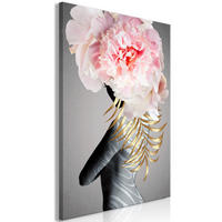 KUNSTDRUCK Grau 40/60 cm - Pink/Grau, Textil (40/60cm) - KUNSTLOFT