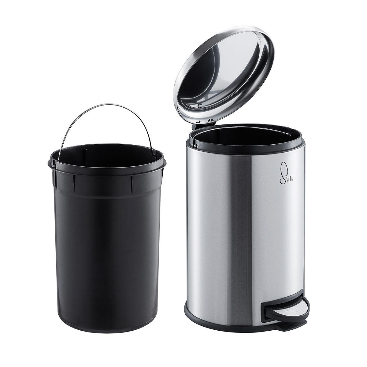 MÜLLEIMER T20 - Silberfarben, Metall (31/44/31cm) - SVITA