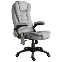 DREHSTUHL DE-06387 Mit Massagefunktion, 6 Massagepunkte, Heizfunktion, 130° neigbar Grau - Grau, Textil/Metall (74/120/67cm) - ComfortXL
