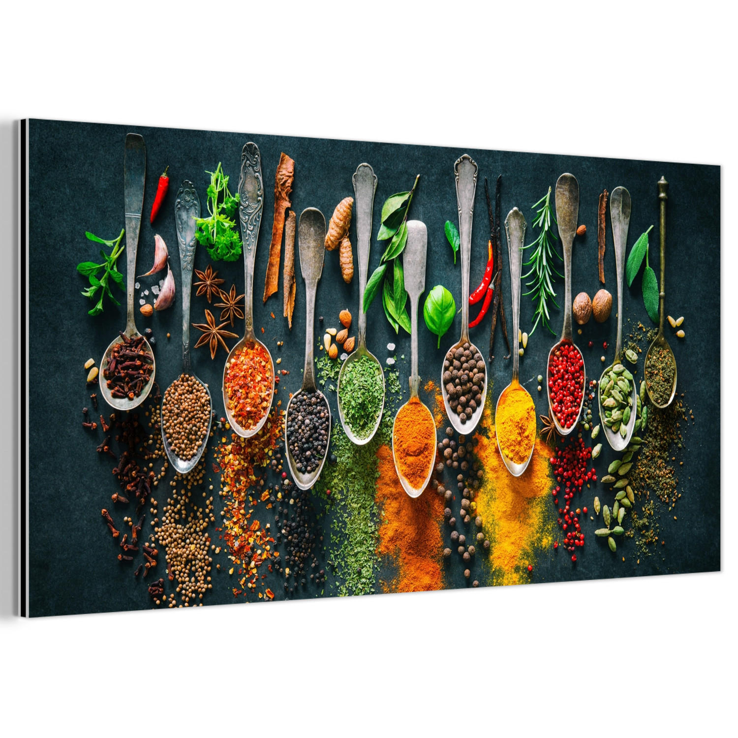 MuchoWow Metallbild Currygelb 80x40 cm