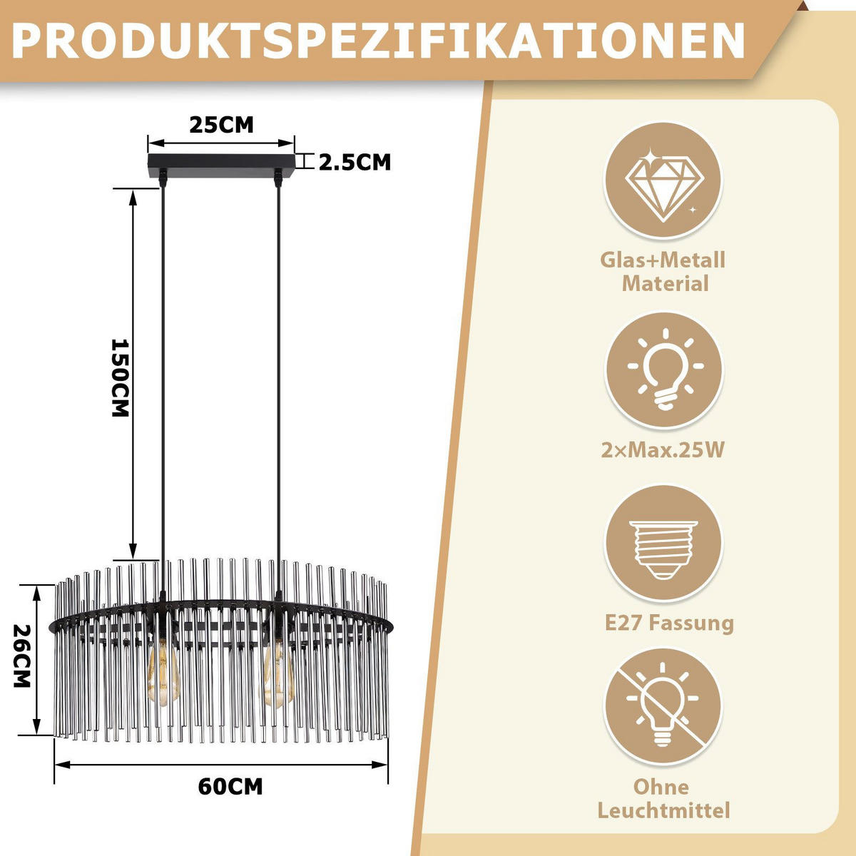 PENDELLEUCHTE BALL Ⅲ 25/60/150 cm - Schwarz, Metall (25/60/150cm) - Nettlife