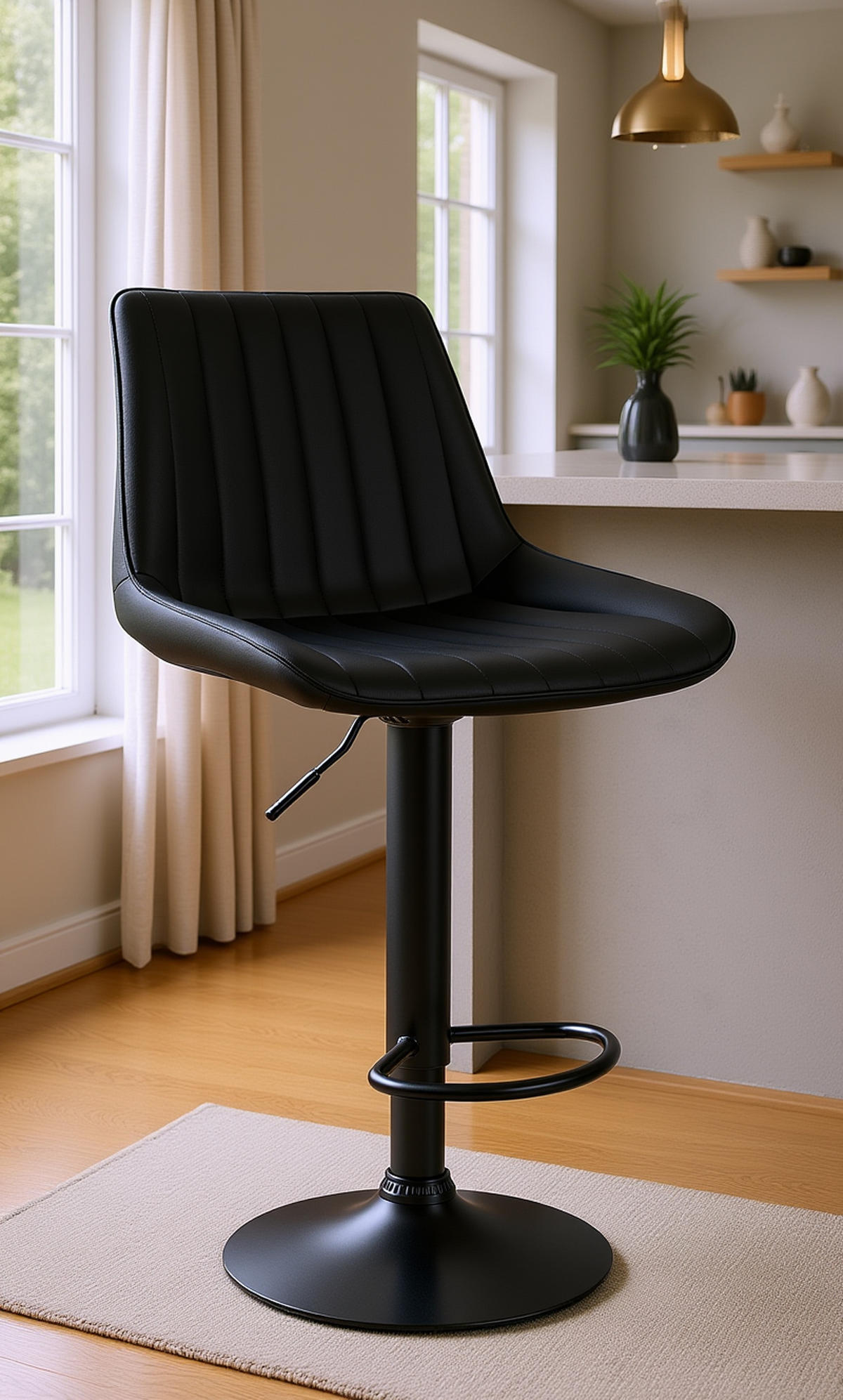 BARHOCKER 2er Set Tolor Stoff schwarz schwarz - Schwarz, Textil/Metall (49.5/112/50cm) - TPFLiving
