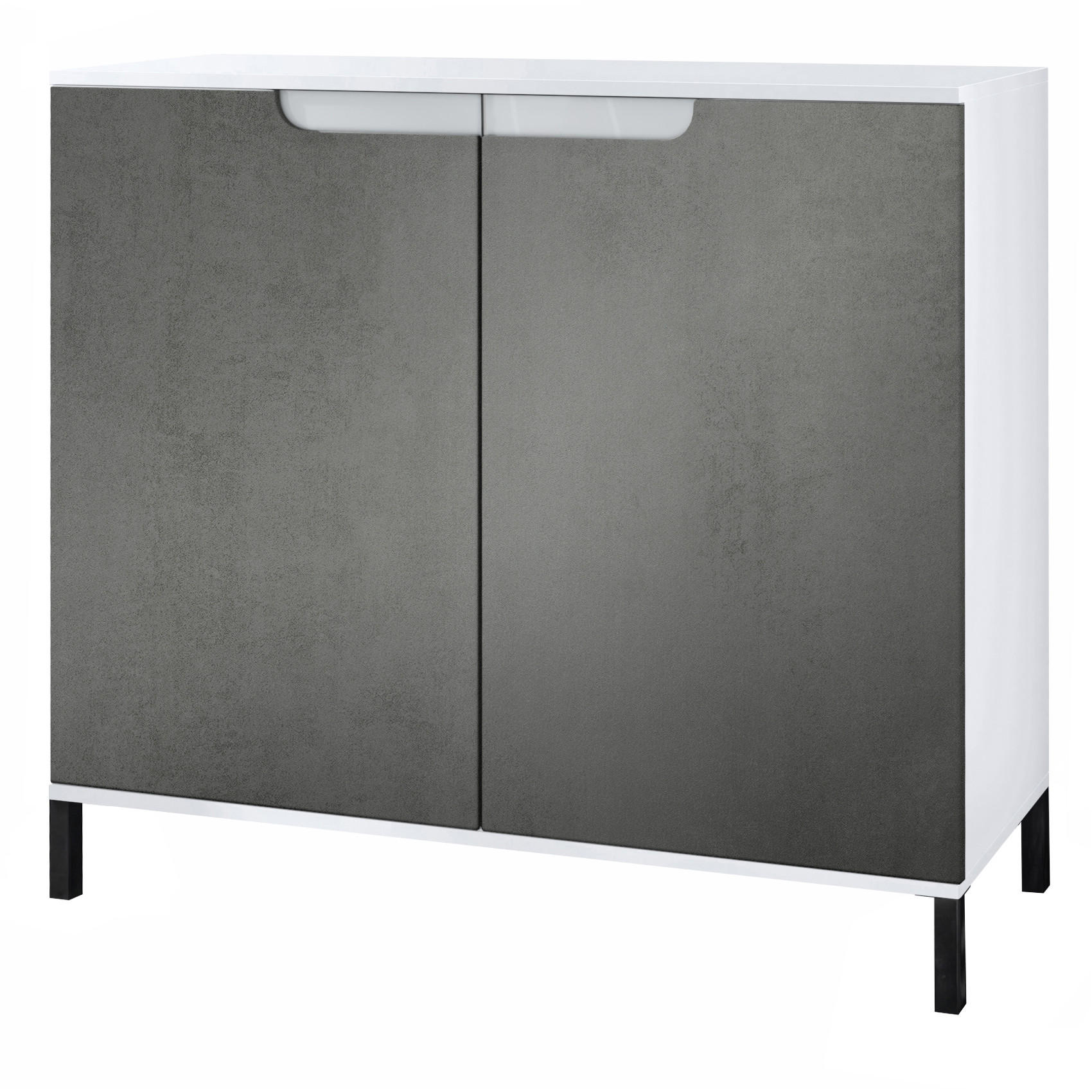 KOMMODE Sylt Beton Dunkel Optik - Dunkelgrau, Holzwerkstoff (92.5/83.5/35cm) - Vladon
