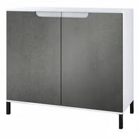 KOMMODE Sylt Beton Dunkel Optik - Dunkelgrau, Holzwerkstoff (92.5/83.5/35cm) - Vladon