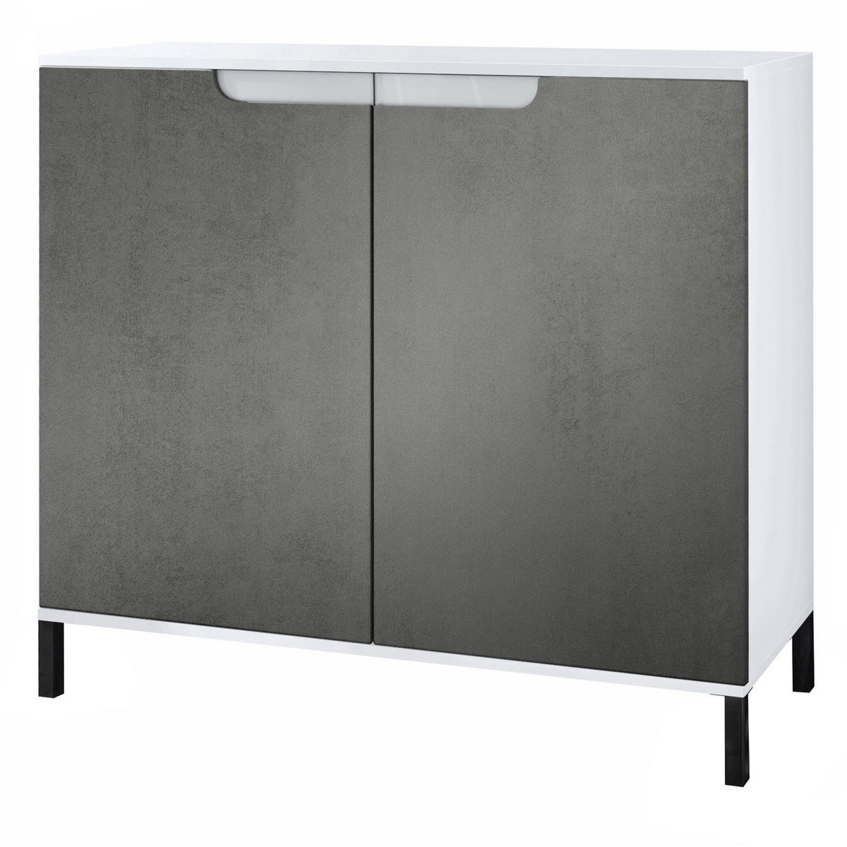 KOMMODE Sylt Beton Dunkel Optik - Dunkelgrau, Holzwerkstoff (92.5/83.5/35cm) - Vladon