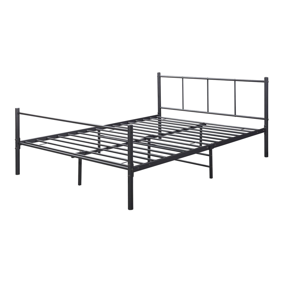 METALLBETT Laos - Schwarz, Metall (140/200cm) - [en.casa]