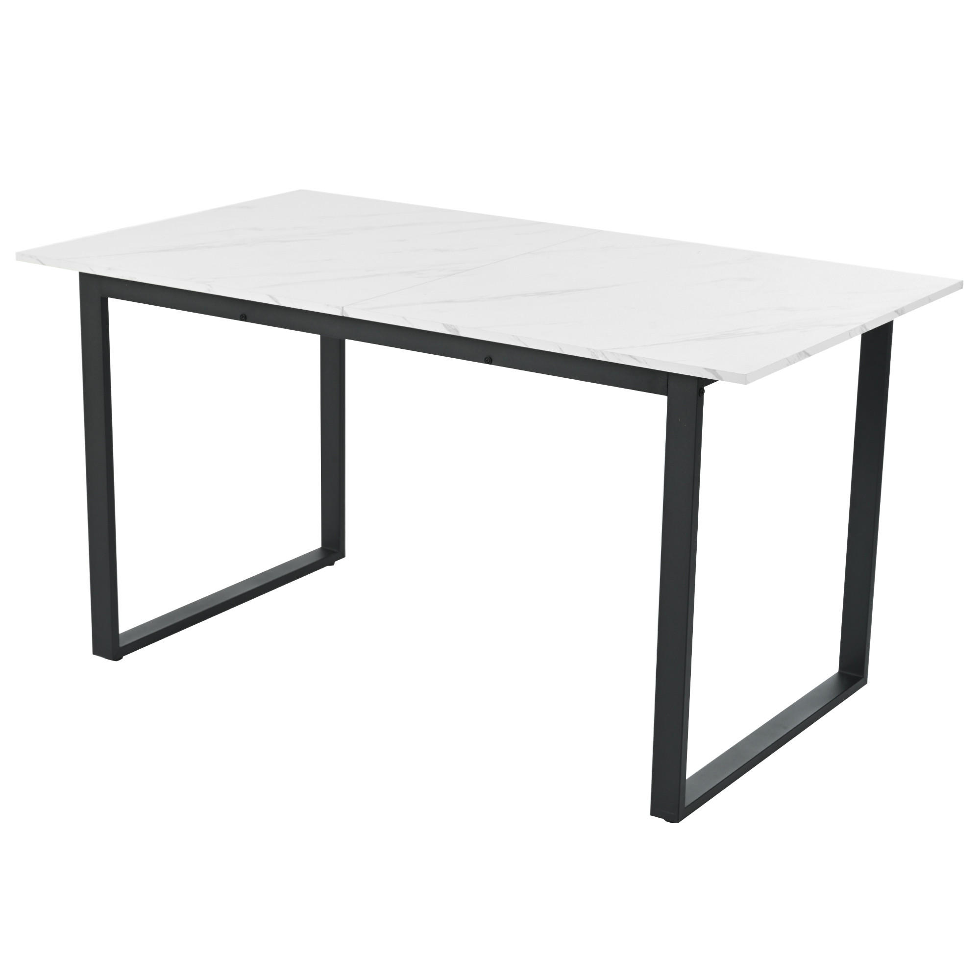 ESSTISCH Teleskop 140-180x80Cm Marmor Metall Beine - Weiß, Holzwerkstoff (80/180/75cm) - FLIEKS