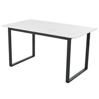 ESSTISCH Teleskop 140-180x80Cm Marmor Metall Beine - Weiß, Holzwerkstoff (80/180/75cm) - FLIEKS