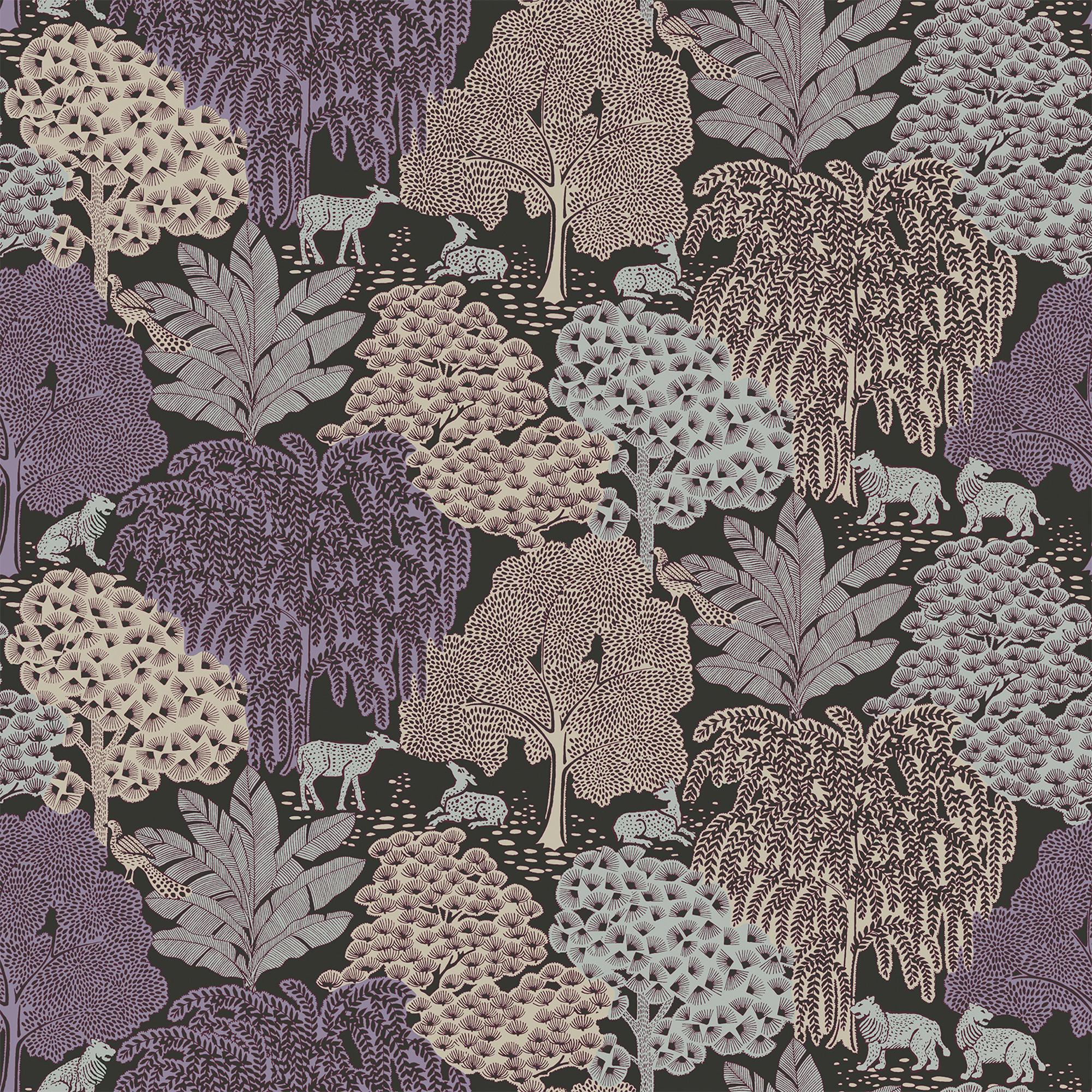 VLIESTAPETE Garwood Grove Violett Grau - Lila, Papier/Kunststoff (52/52cm) - LAURA ASHLEY
