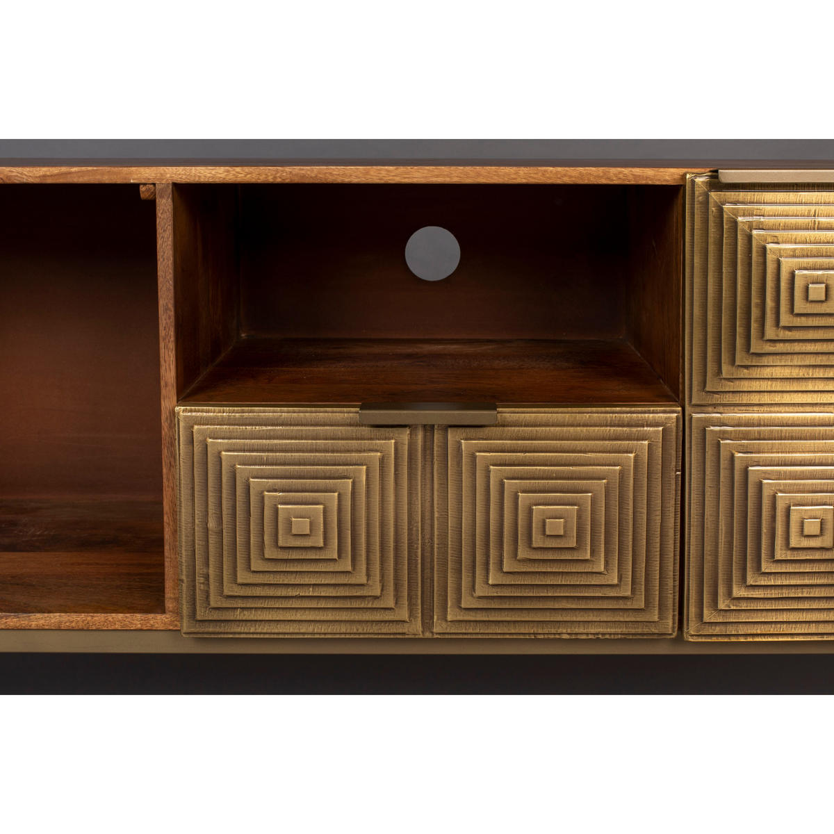 SIDEBOARD Lenkrad Gold - Goldfarben, Holz (40/60/135cm) - Dutchbone