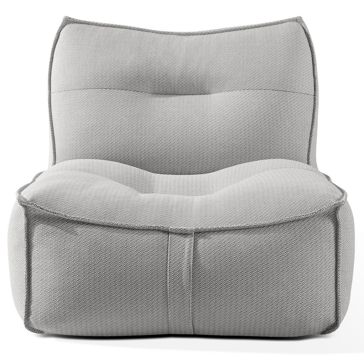 GARTENSESSEL LOVIA Lounge-Sessel, Dunkelgrau/Weiß - Dunkelgrau, Textil (90/82/106cm) - KONSIMO®