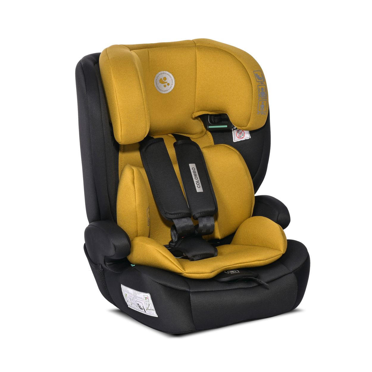 KINDERSITZ Colombo i-Size gelb (76-150 cm) Kopfstütze verstellbar, SPS-System - Gelb, Kunststoff (47/58/50cm) - Lorelli