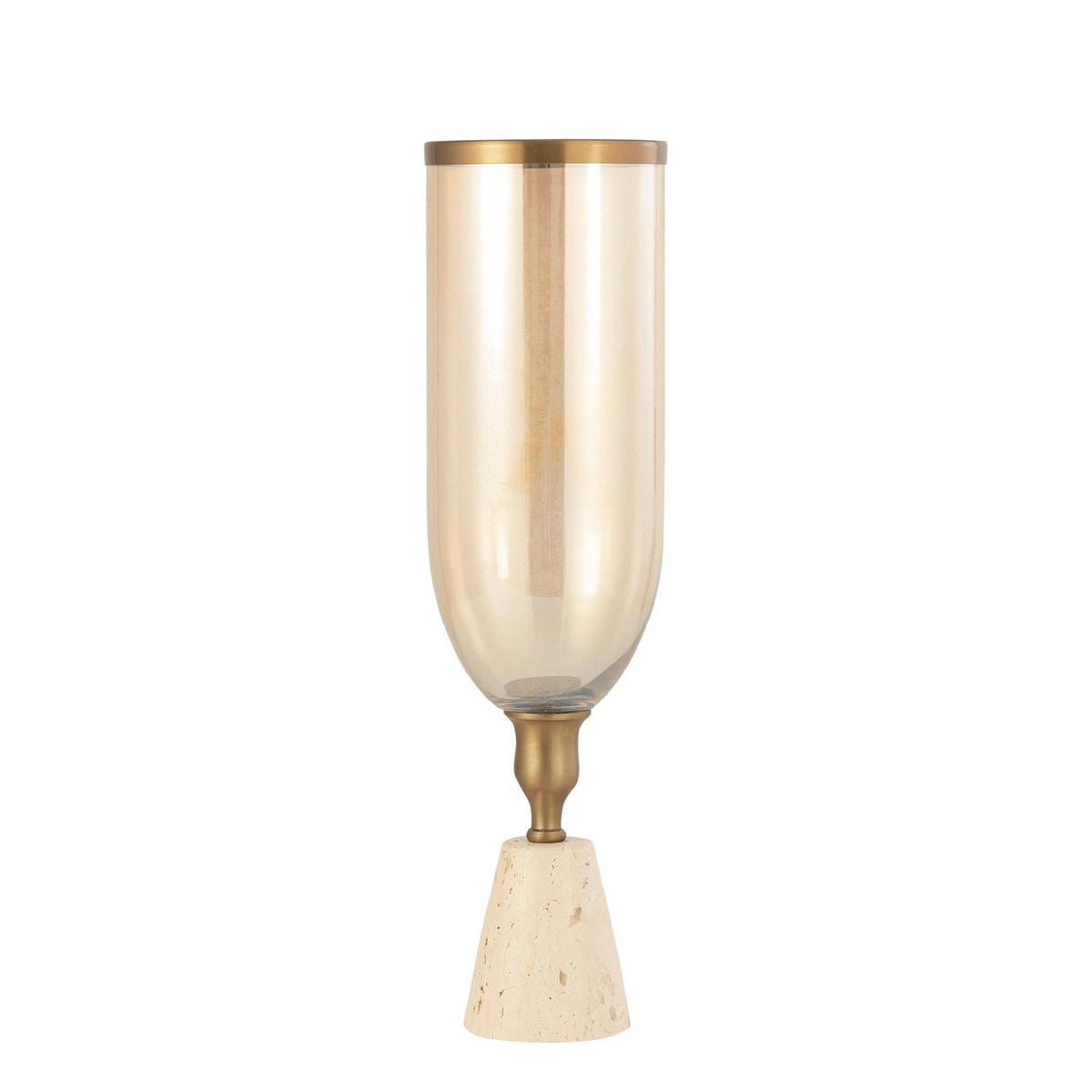 WINDLICHT Tadh Gold 13/13/47cm - Goldfarben, Glas (13/47/13cm) - PTMD Collection