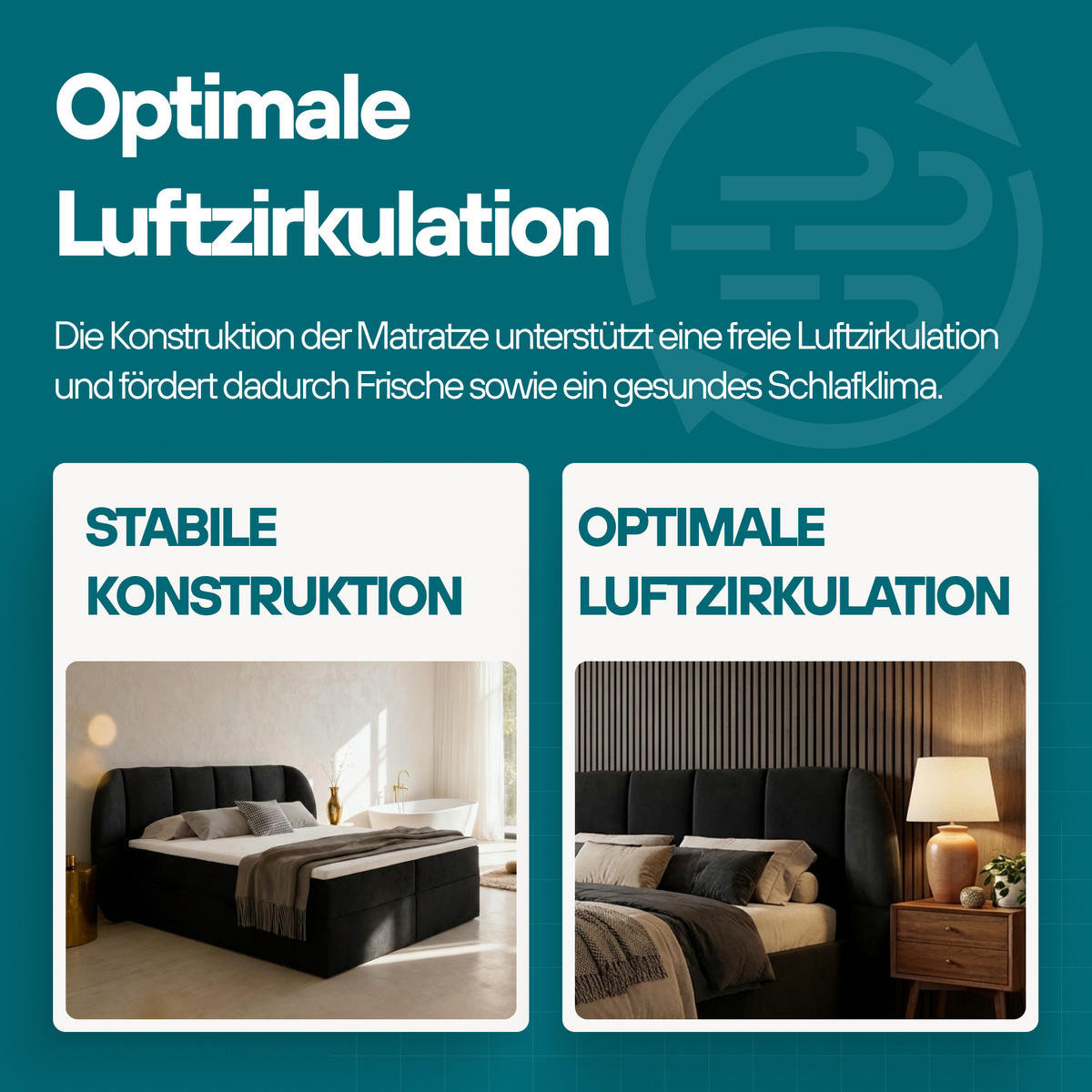 BOXBETT 160x200 cm, BILBAO, Elegant dekoratives Kopfteil, Mit Bettkasten und Taschenmatratze, Schwarz - Schwarz, Holzwerkstoff/Kunststoff (160/200cm) - Trada