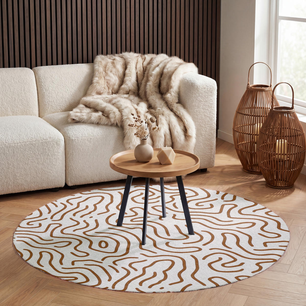 OnlyWow TEPPICH - Minimalistisch - Muster - Terrakotta