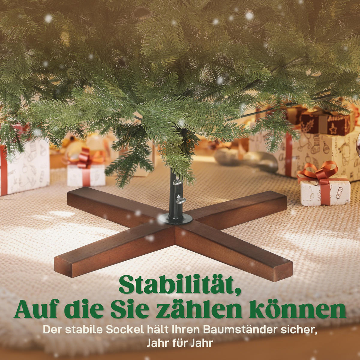 WEIHNACHTSBAUM künstlich 180 cm Christbaum mit 713 Zweigen, Kiefernholzsockel - Grün, Kunststoff (180cm) - HOMCOM