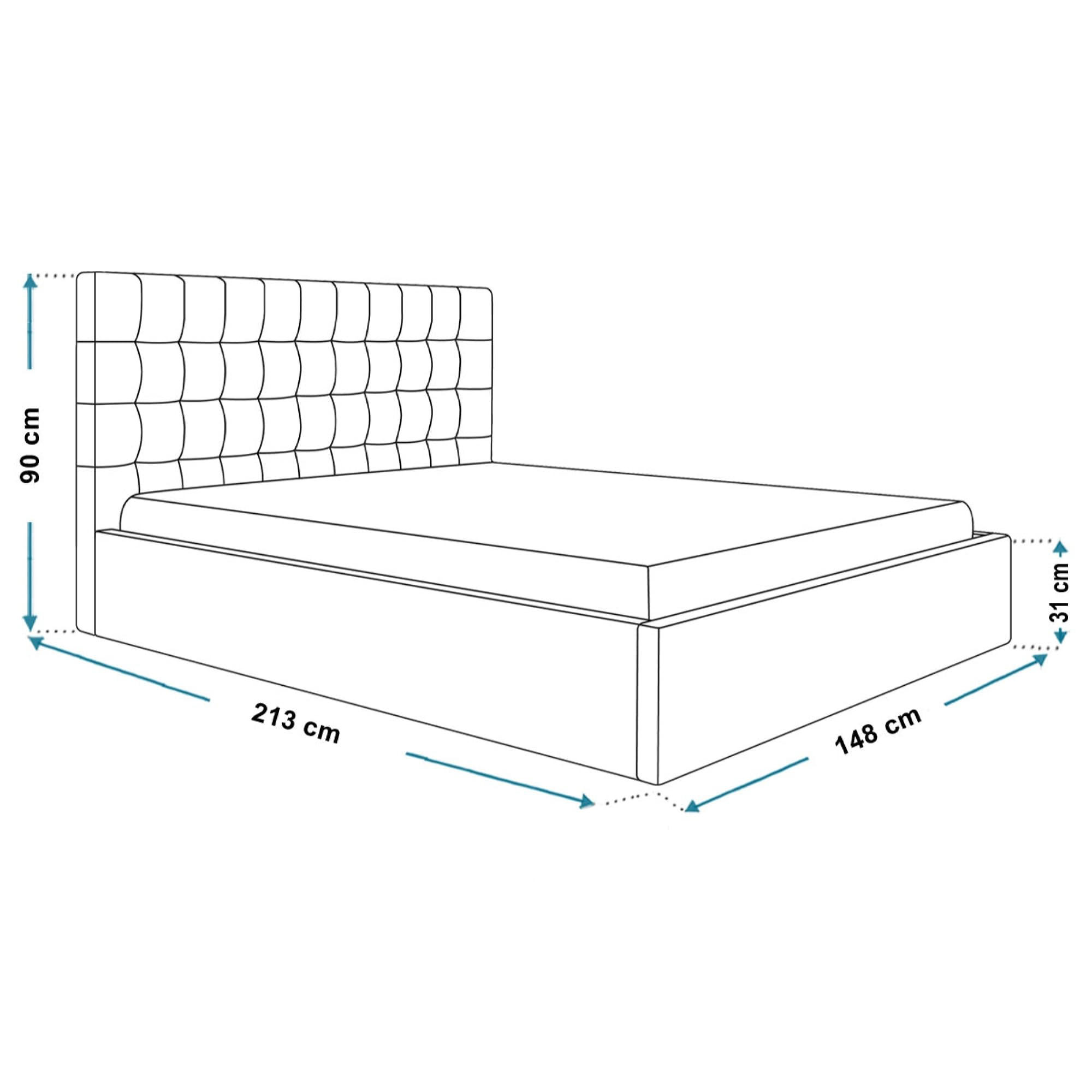 Alpi-Möbel Bett Blau 140x200 cm