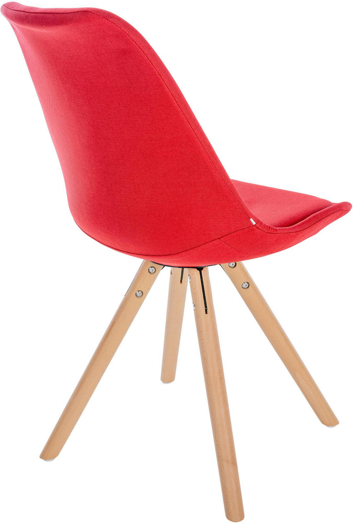STUHL Stoff rot - Eukalyptusholzfarben/Rot, Holz/Textil (48/81/54cm) - CLP