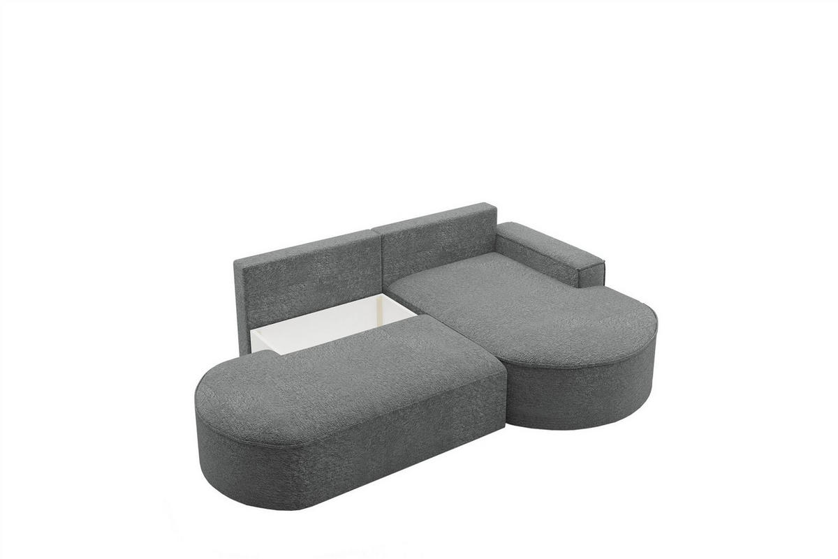 ECKSOFA Girona Mit Schlaffunktion - Dunkelgrau, Holzwerkstoff/Textil (278/179cm) - Fun Möbel