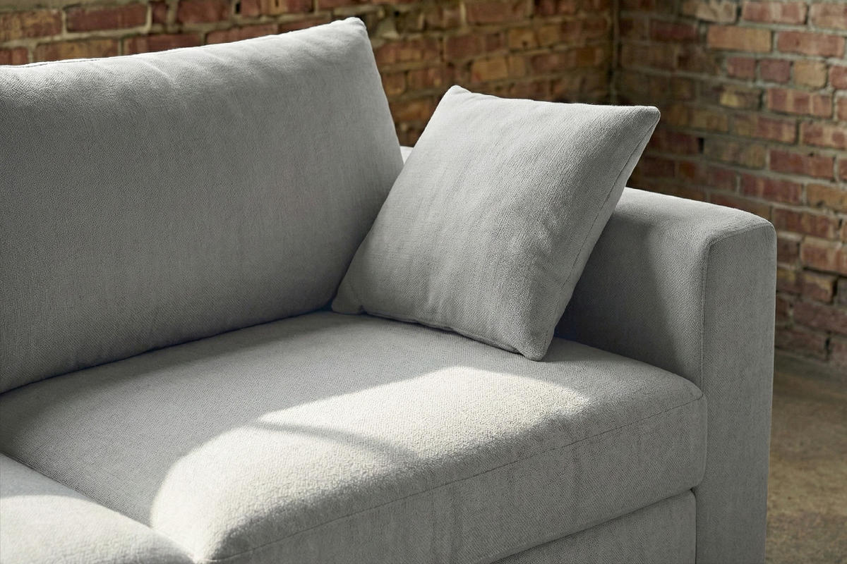 SOFA AMINA Taupe Flachgewebe - Taupe/Schwarz, Buchenholz/Textil (228/82/101cm) - KAWOLA