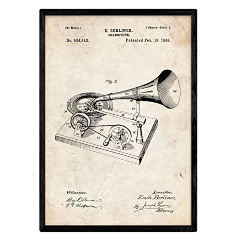POSTER Grammophon Patent A3 Rahmenlos - Klar, Papier (29.7/5/42cm) - Nacnic