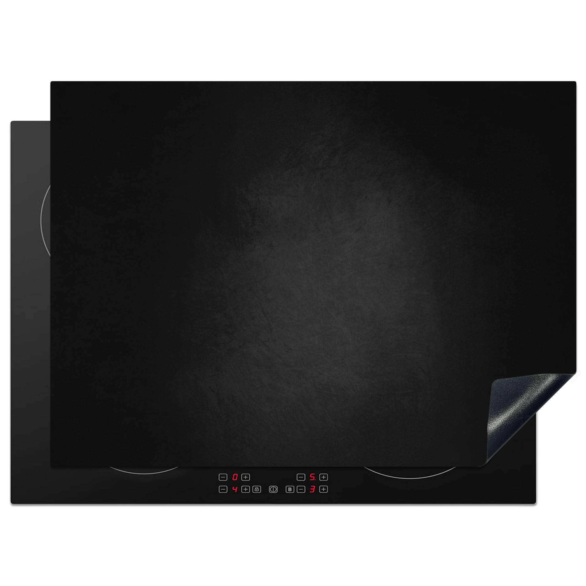HERDABDECKPLATTE Beton - Schwarz - Grau - Strukturiert - Industriell 71x52 cm - Graphitfarben, Kunststoff (71/0.2/52cm) - MuchoWow