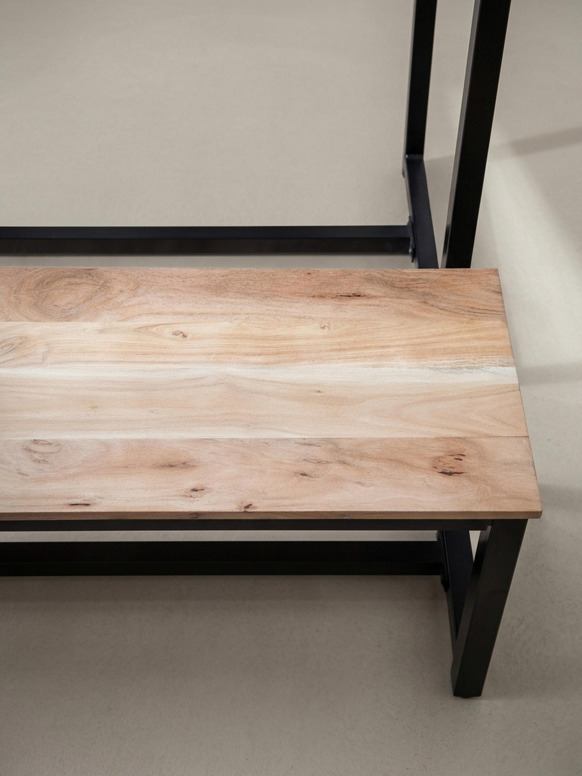 ESSZIMMERBANK Massivholz Metall Loft-Stil ohne Lehne, Akazie 120x40x45 cm - Schwarz/Braun, Holz/Metall (120/45/40cm) - KADIMA DESIGN