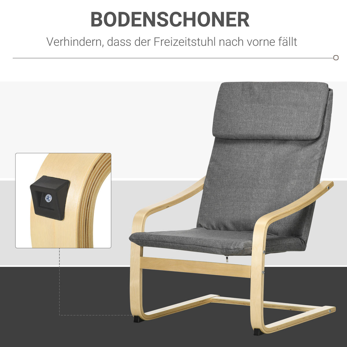 SESSEL 66.5/99/80 cm Dunkelgrau aus Polyester mit Kopfstütze - Dunkelgrau, Textil (65/96/78cm) - OKMYHOME