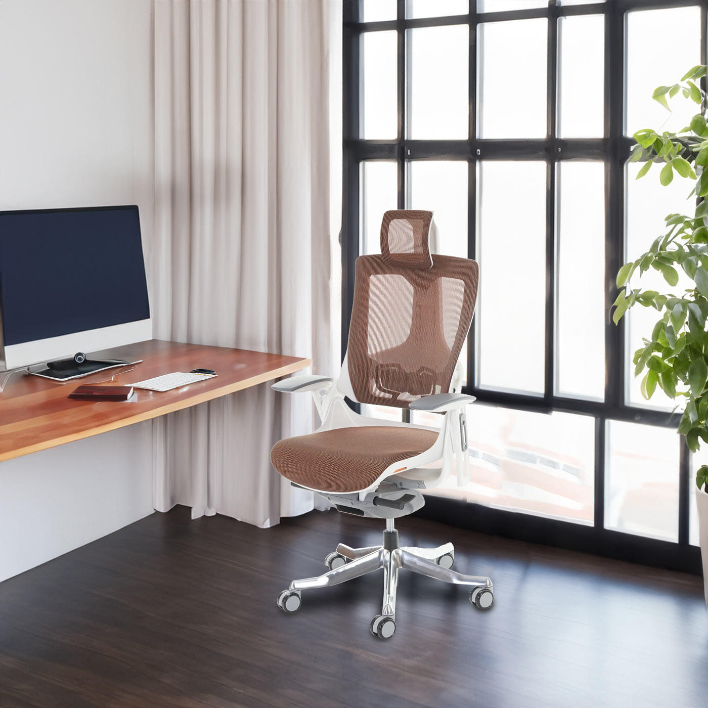 BÜROSTUHL MERRYFAIR Orange - Orange, Textil (75/138/68cm) - MCW
