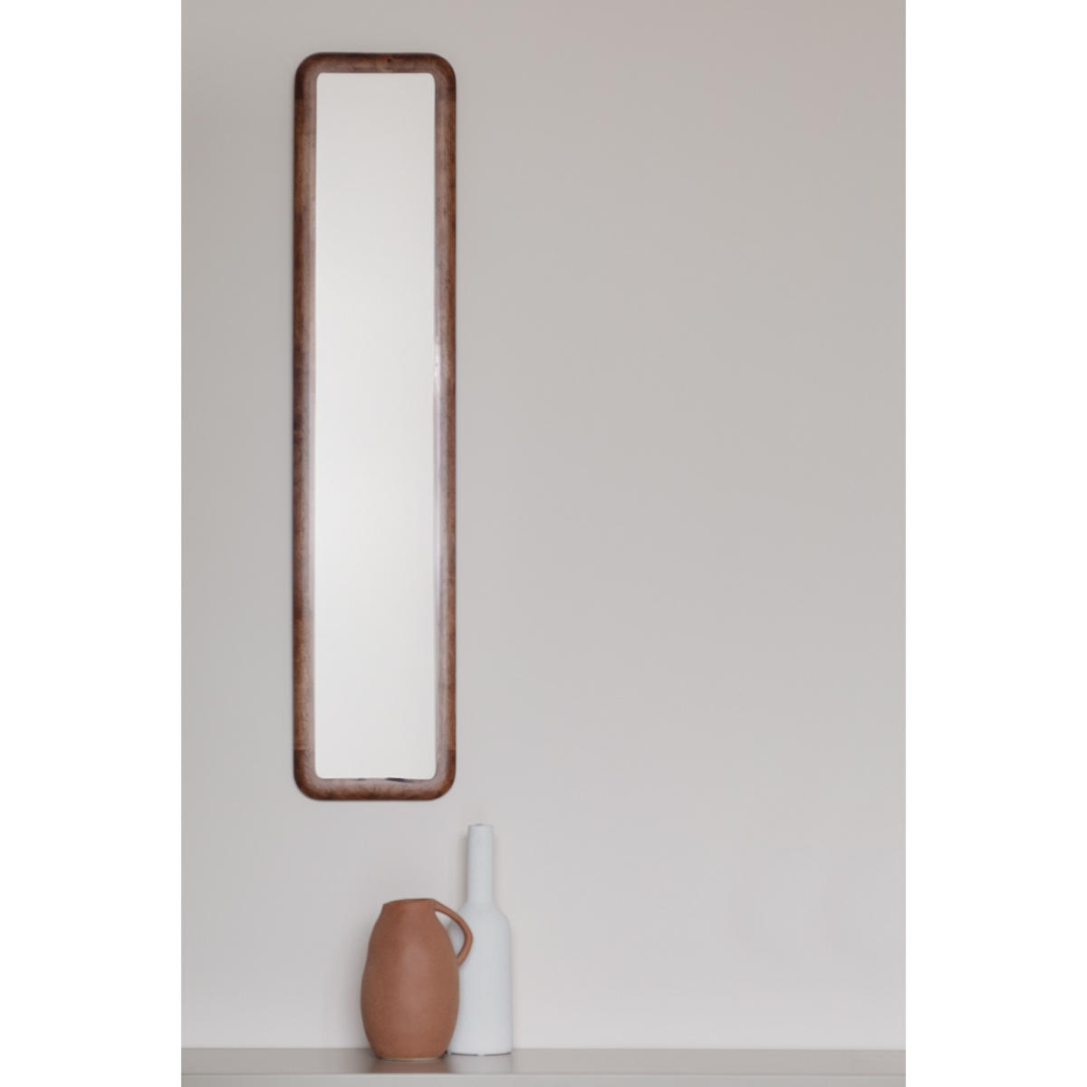 WANDSPIEGEL Nyko Spiegel/ Rechteckig 120x26 cm Braun - Beige, Holz (26/120/2.49cm) - Housecraft Living