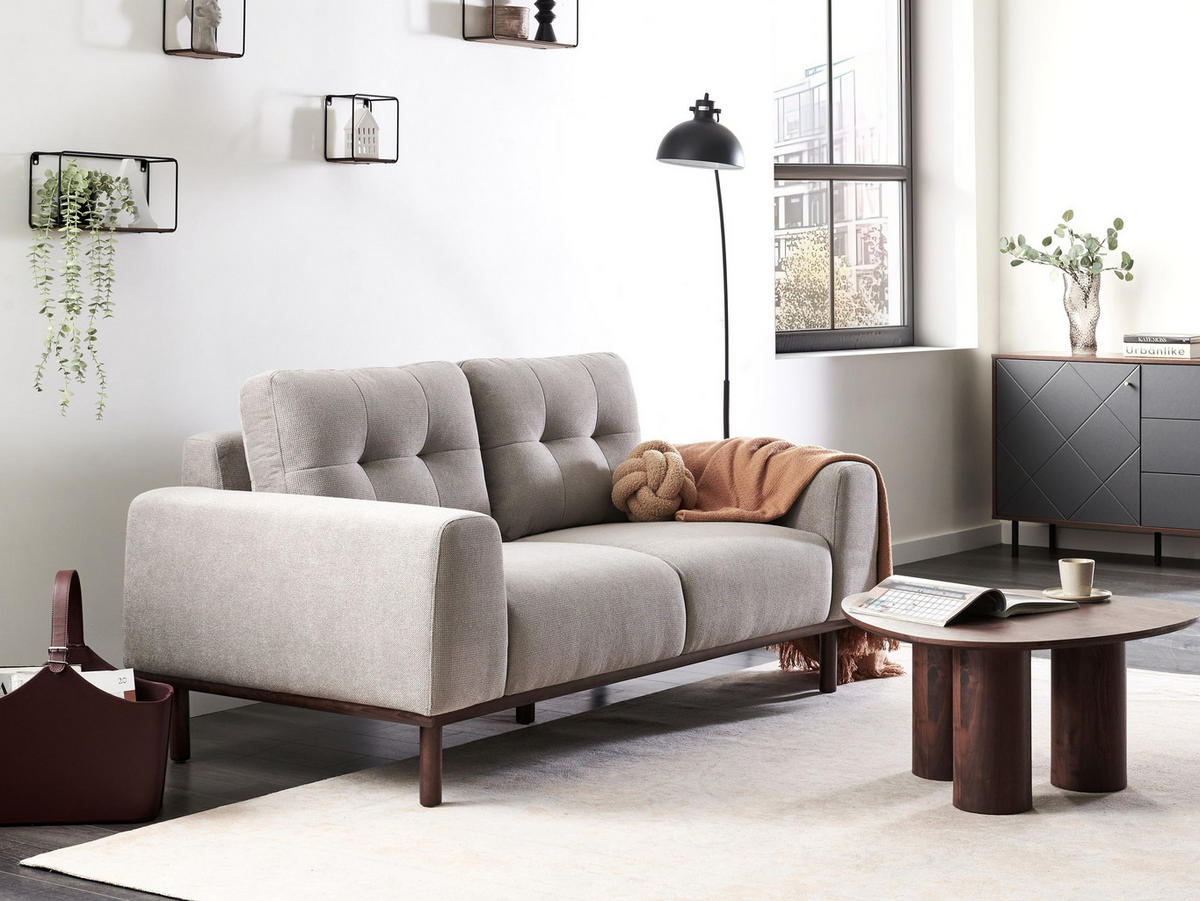 2-SITZER-SOFA Stoff Hellgrau Laurila - Hellgrau, Textil (170/71/92cm) - Beliani