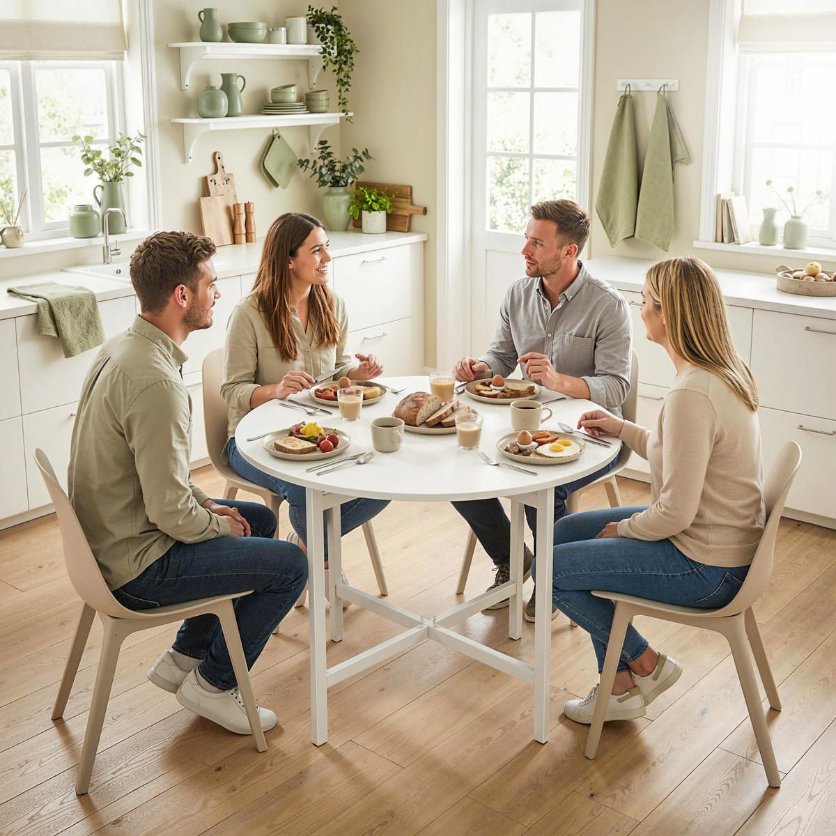 ESSTISCH Weiß 1 Stück - Weiß, Naturmaterialien (80/80/76cm) - GiPP