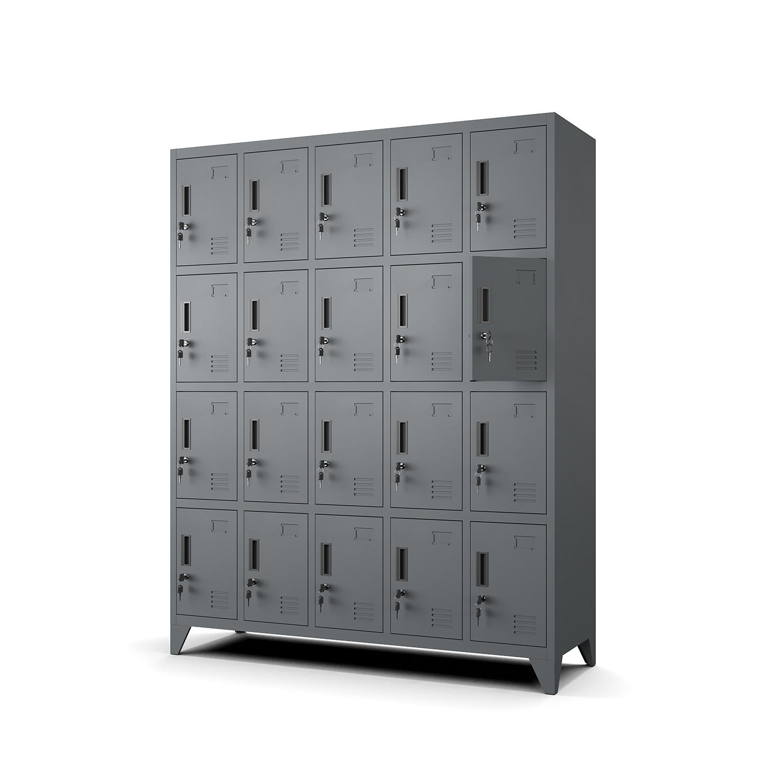 MEHRZWECKSCHRANK aus Metall mit 20 Fächer Anthrazit 136x172x45cm - Anthrazit, Metall (136/172/45cm) - Muralo
