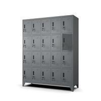 MEHRZWECKSCHRANK aus Metall mit 20 Fächer Anthrazit 136x172x45cm - Anthrazit, Metall (136/172/45cm) - Muralo