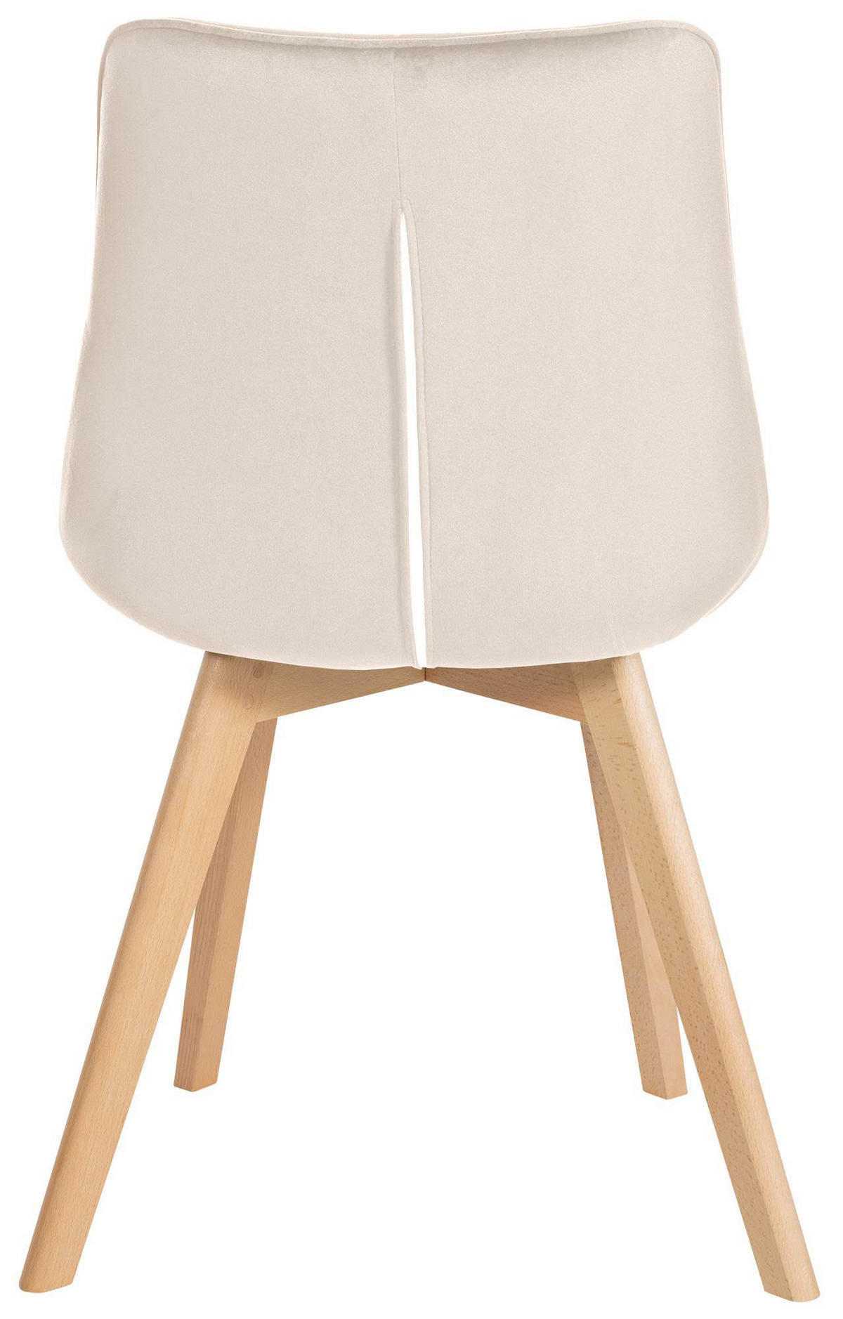 STUHL Samt creme - Eukalyptusholzfarben/Creme, Holz/Textil (54/84/63cm) - CLP