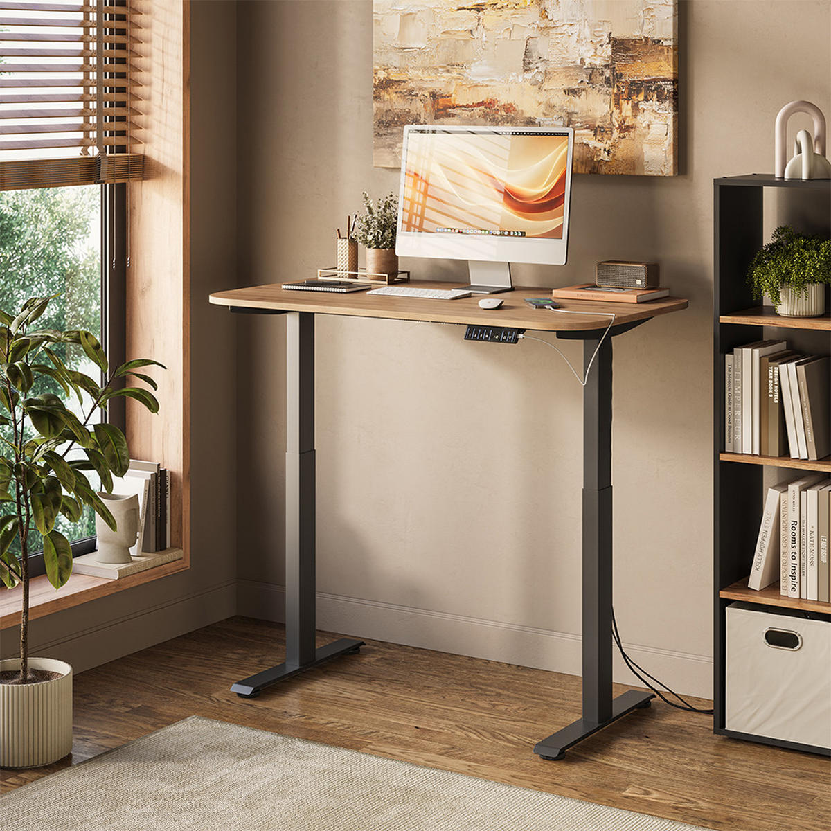 PSACÍ STŮL Elevate Černá/Řemeslná - černá, kompozitní dřevo (70/120/120cm) - Vicco