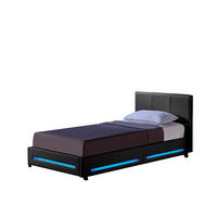 LED BETT ASTEROID - Dunkelgrau, 90 x 200 cm - Dunkelgrau, Kunststoff - Home Deluxe
